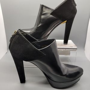 Gucci Karen Leather/Suede Platform Ankle Boots